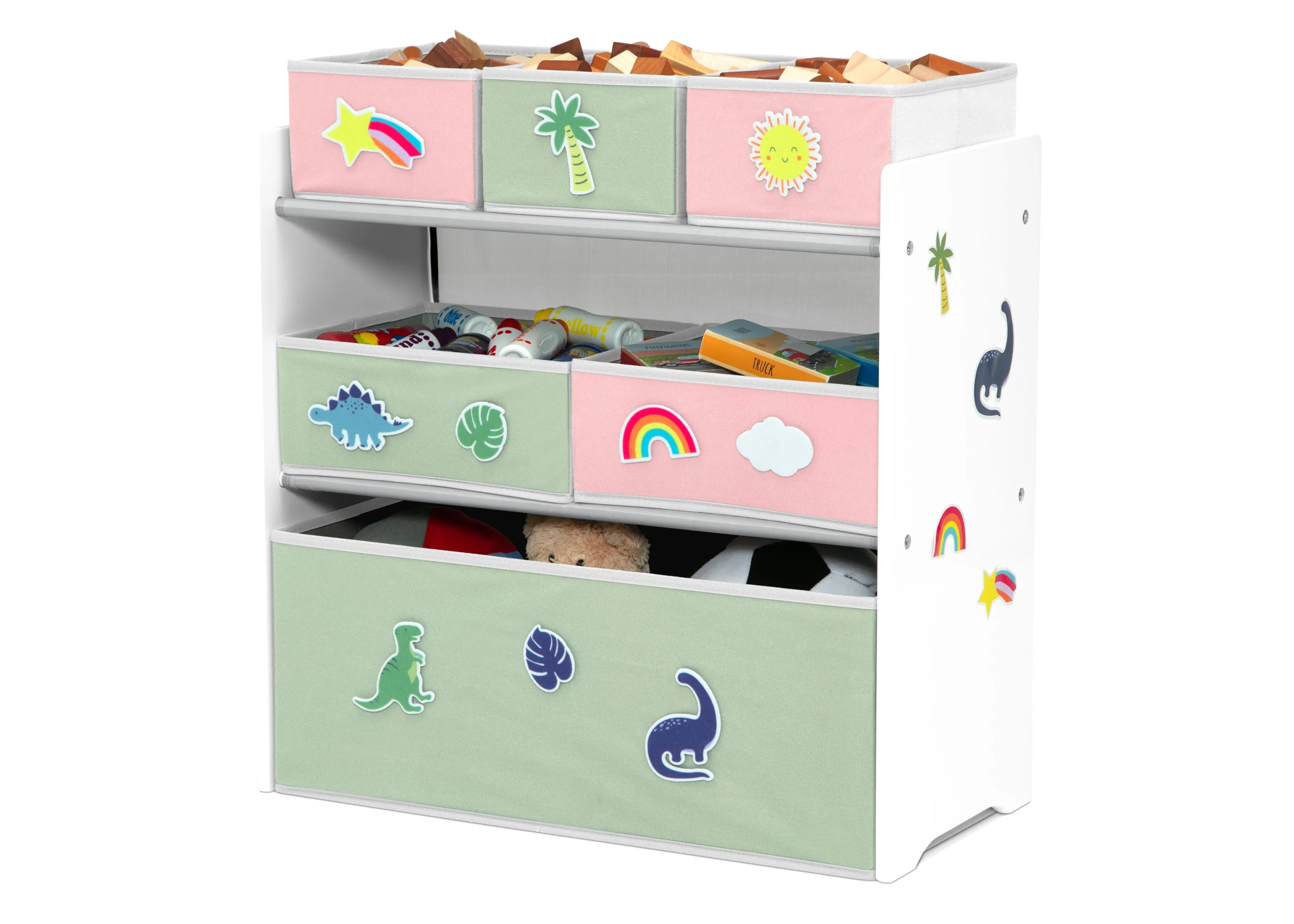 Design & Store 6 Bin Toy Storage Organizer with Interchangeable Patches