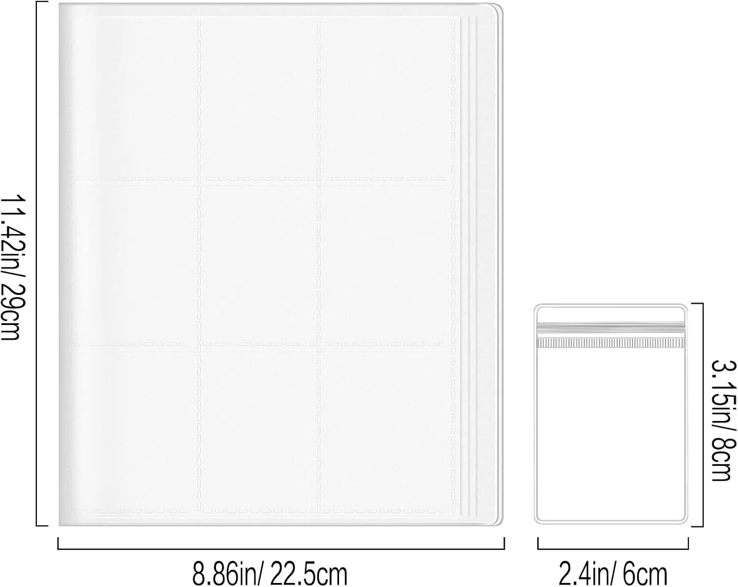Designster Transparent Jewelry organizer book - Earring Organizer Storage Book Bag Anti-Oxidation, Jewelry Travel Organizer (288Slots 150pcsZipper Bags)