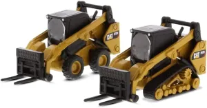 Diecast Masters 1:64 Scale Caterpillar 272D2 Skid Steer Loader & 1:64 Scale Caterpillar 297D2 Compact Track Loader Model 85693 | Play & Collect Series Cat Construction Equipment