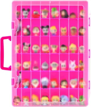 Display Case Compatible with Disney Doorables Collectible Mini Figures/ for MGA Entertainment Miniverse. Toys Storage Organizer for Multi Peek/ for Village Peek Characters (Box Only)--Rose Red