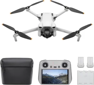 DJI Mini 3 Fly More Combo (DJI RC), Drones with Camera for Adults 4K, 3 Batteries for 114-min Flight Time, Vertical Shooting, 32800ft (10km) Video Transmission, Lightweight Mini Drone for Beginners