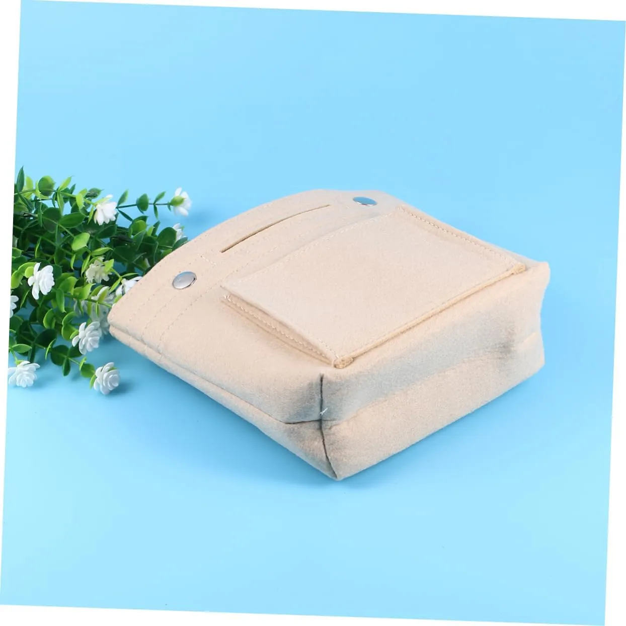 DOITOOL 3pcs Travel Makeup Bag Makeup Bags Makeup Storage Bag Cosmetic Bag Felt Cloth Multiple Pockets Miss, Beigex3pcs, mediumx3pcs