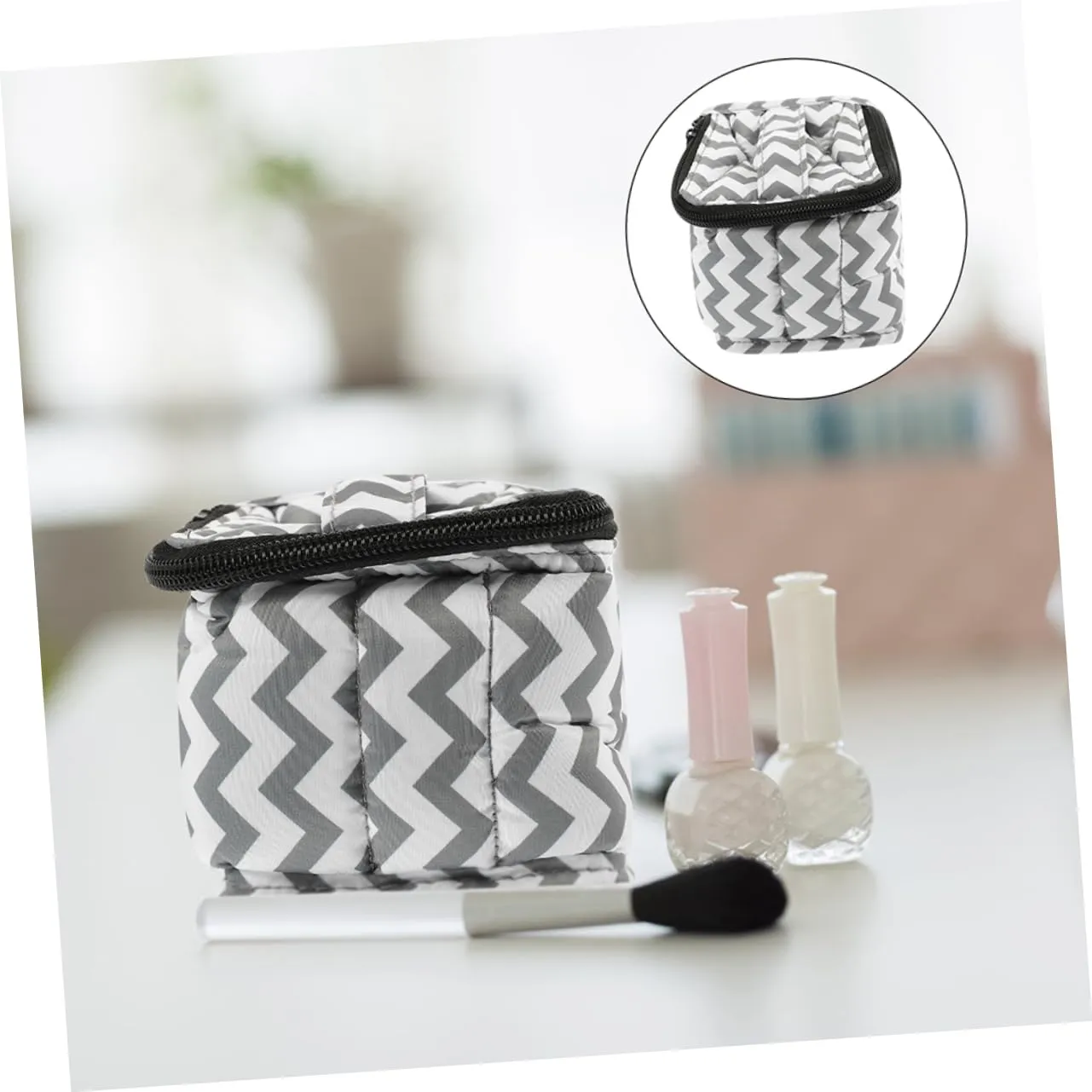 DOITOOL Nail Organizer Case Set 15ml Nail Storage Bag 9 Compartment Holder Nail Organizer Easy Access