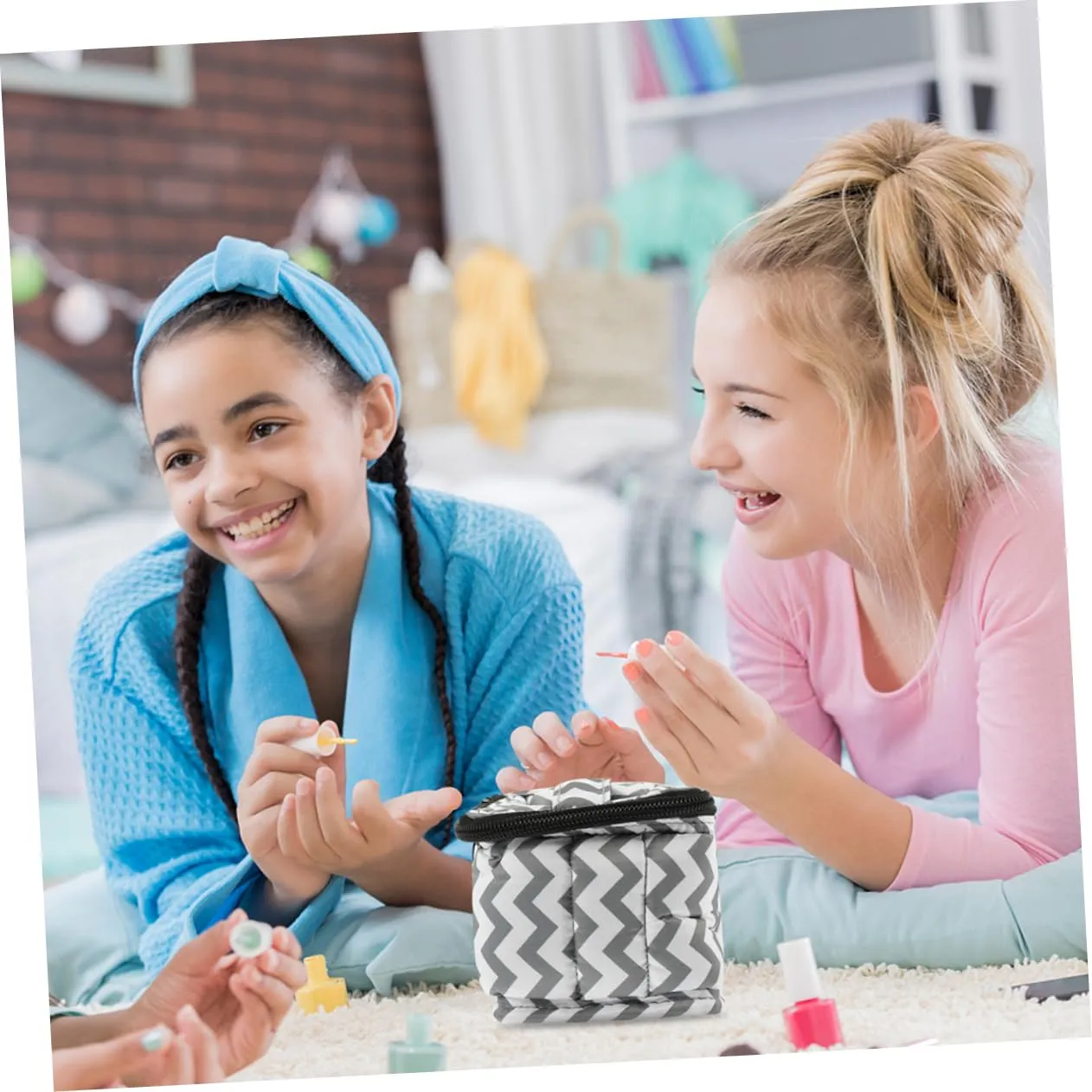 DOITOOL Nail Organizer Case Set 15ml Nail Storage Bag 9 Compartment Holder Nail Organizer Easy Access