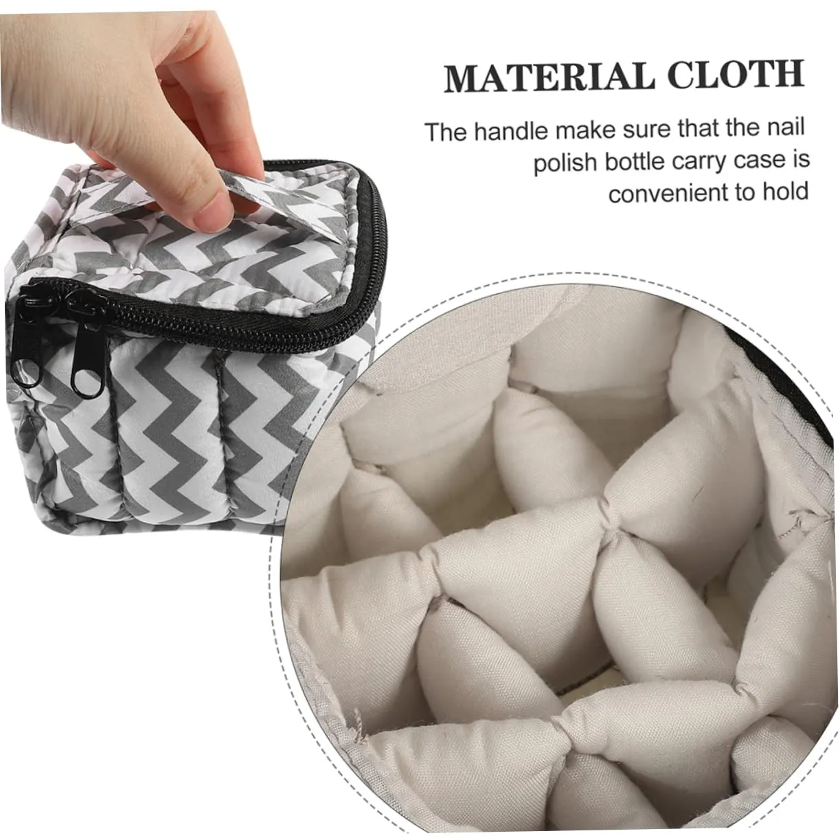 DOITOOL Nail Organizer Case Set 15ml Nail Storage Bag 9 Compartment Holder Nail Organizer Easy Access