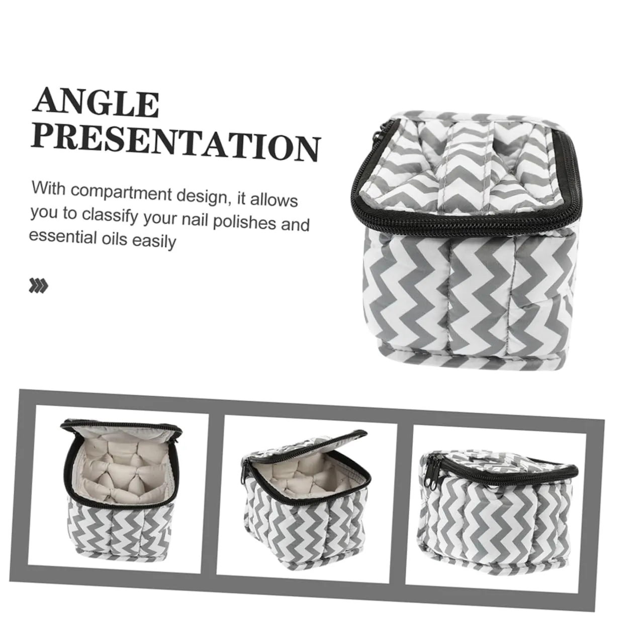 DOITOOL Nail Organizer Case Set 15ml Nail Storage Bag 9 Compartment Holder Nail Organizer Easy Access