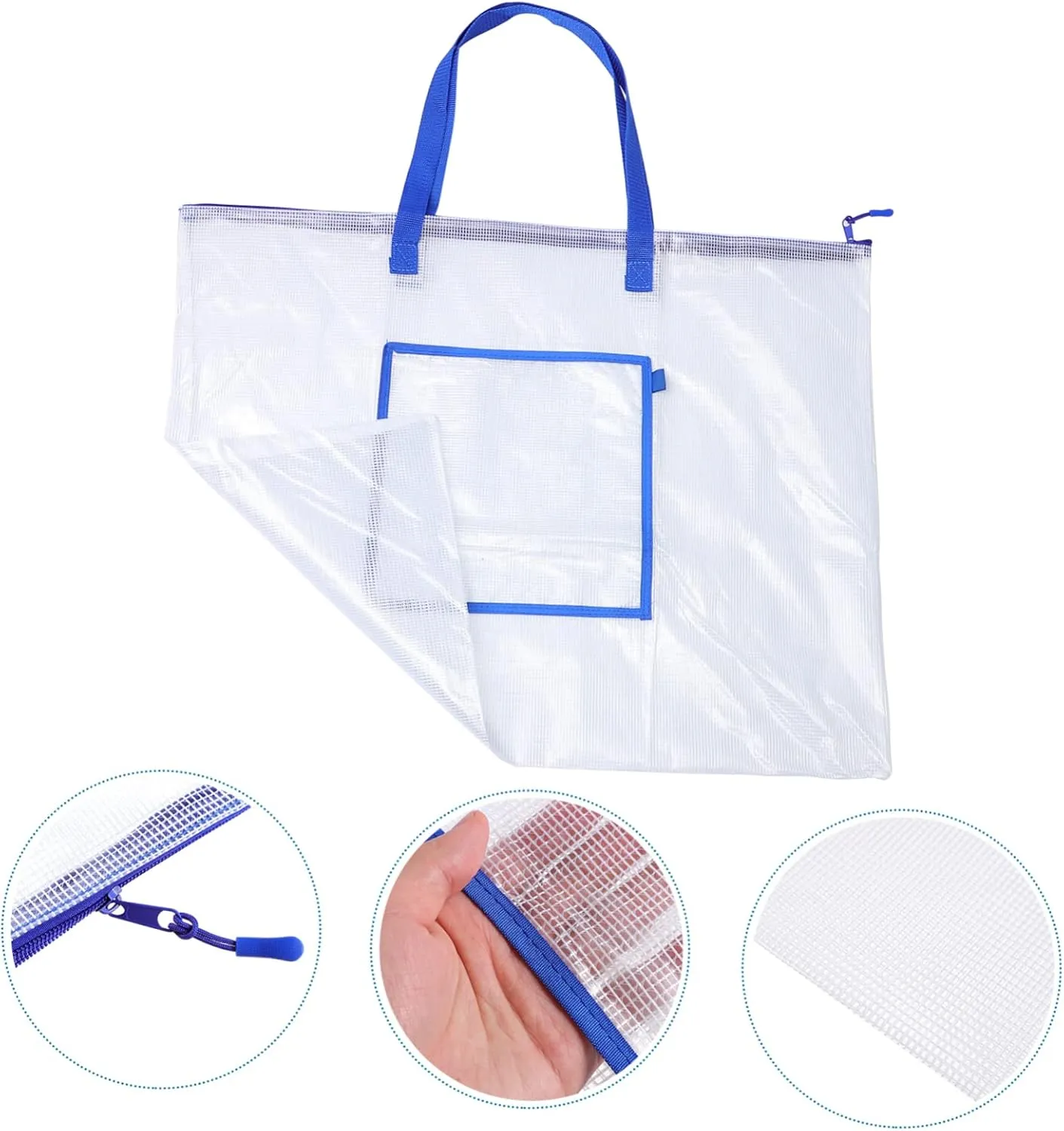 DOITOOL Poster Board Organizer Bag Transparent Art Portfolio Holder with Durable Zipper Carrying Straps for Posters Bulletin Boards Classroom Projects and Artworks present for Holidays