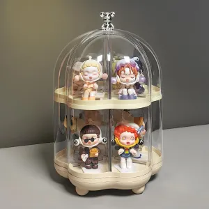 Dolls Display Case Figure Toys Storage Box Transparent Blind Box Organizer Stand Dustproof Protection Showcase for Action Figures/Toys/Collectibles