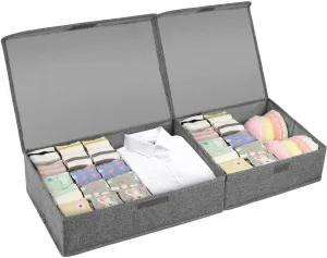 DOUBLE R BAGS Collapsible Drawer Organizer with Lid  (Grey, 16 11)