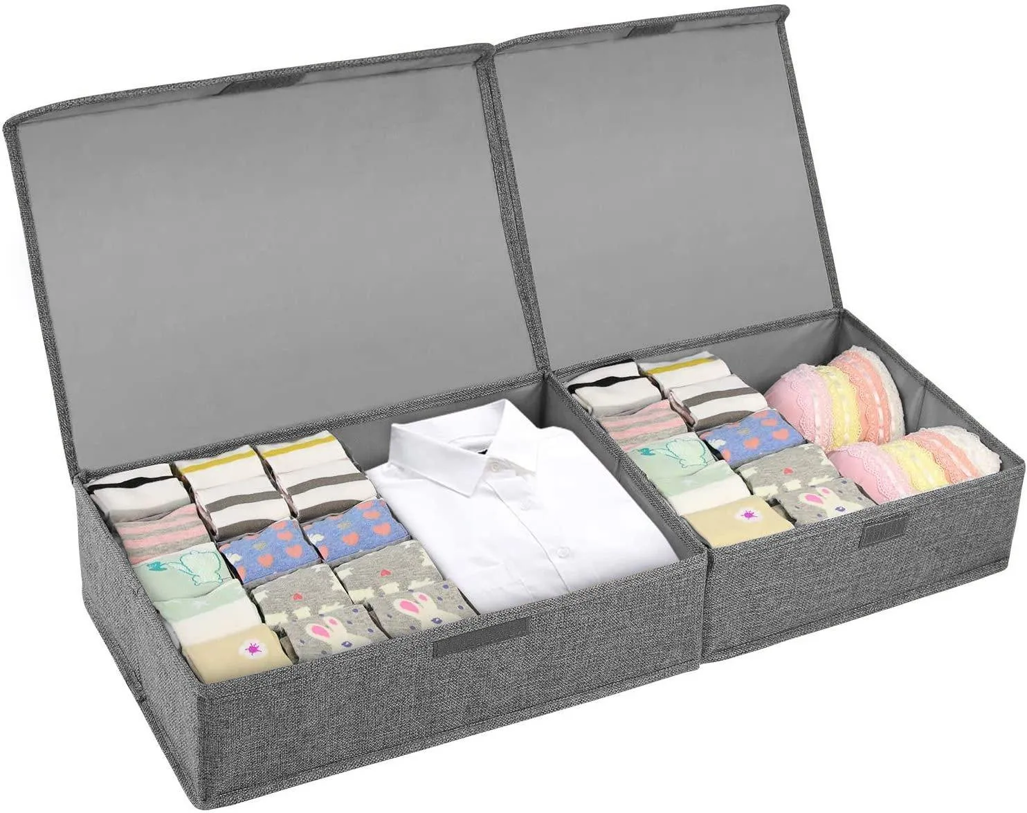 DOUBLE R BAGS Collapsible Drawer Organizer with Lid  (Grey, 16 11)