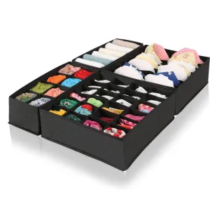 Double R Bags Dresser Drawer Underwear Organizer Black Pack Of 4