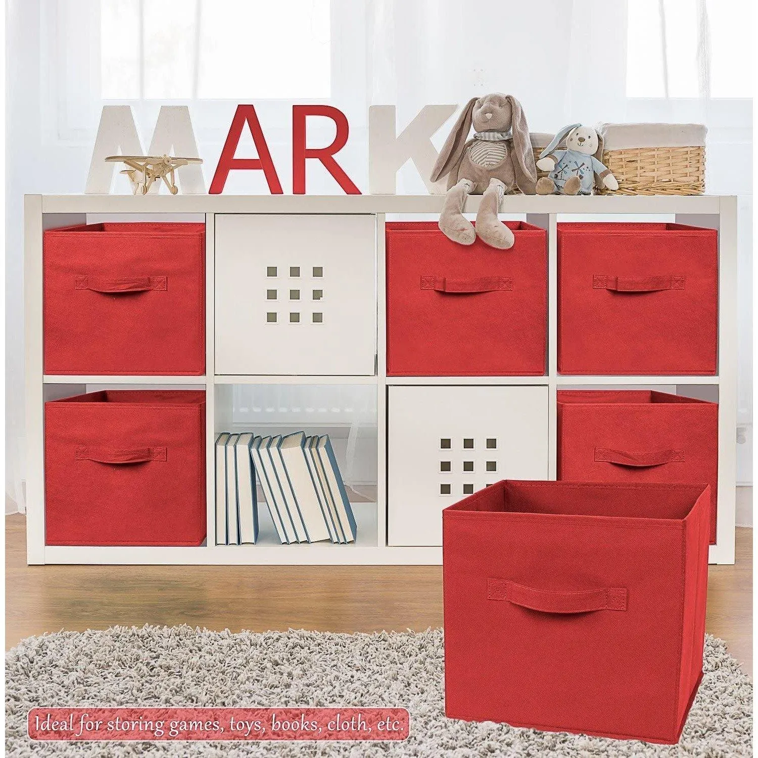 Double R Bags Storage Cubes Non-woven Fabric Storage Bins | Cube Storage Bins for Home and Office Medium 1