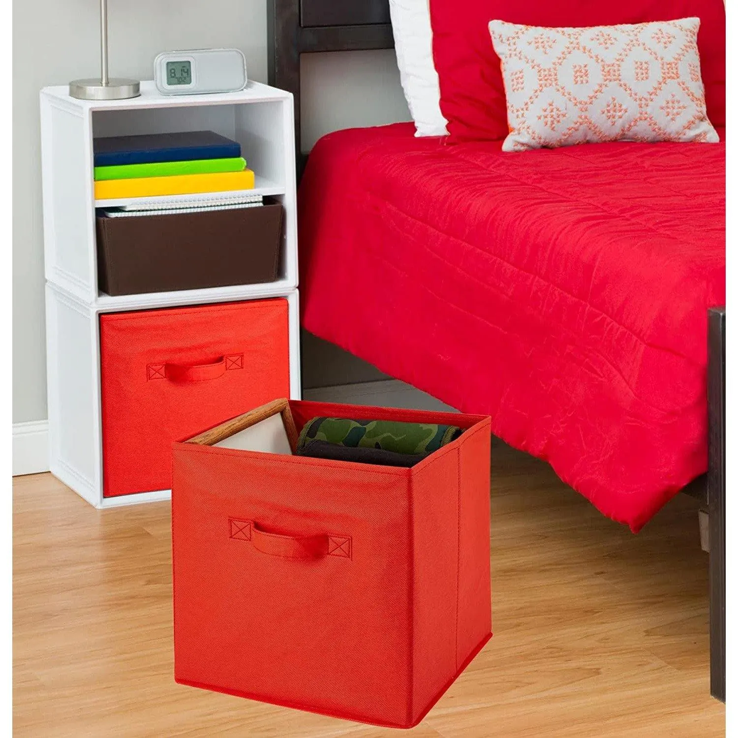 Double R Bags Storage Cubes Non-woven Fabric Storage Bins | Cube Storage Bins for Home and Office Medium 1