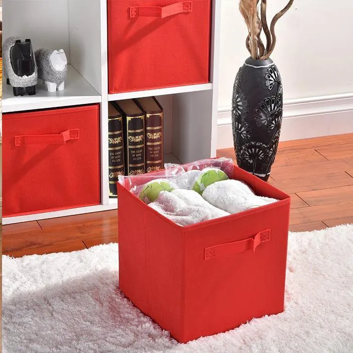 Double R Bags Storage Cubes Non-woven Fabric Storage Bins | Cube Storage Bins for Home and Office Medium 1