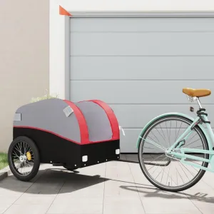 Durable Bike Trailer for Transportation, Heavy Load Capacity of 99.2 lb, Groceries, Tools, and More, Black and Red