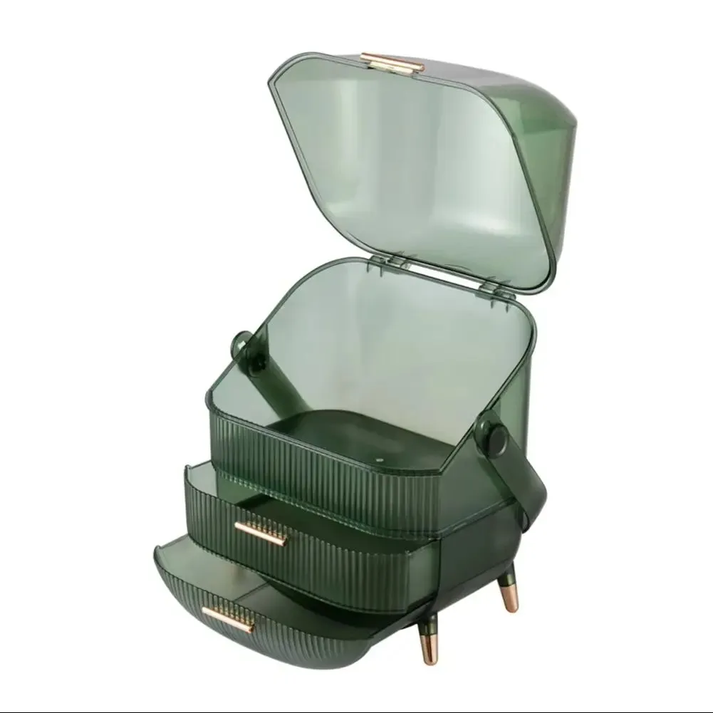 Dustproof Makeup Organizer with Drawers