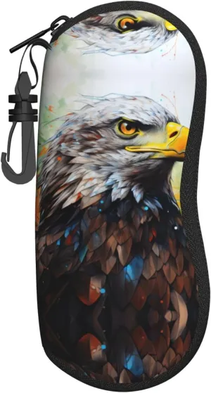 Eagle Fashion Eyeglasses Bag Soft Glasses Bag,Portable Sunglasses Case Travel For Women Men Use