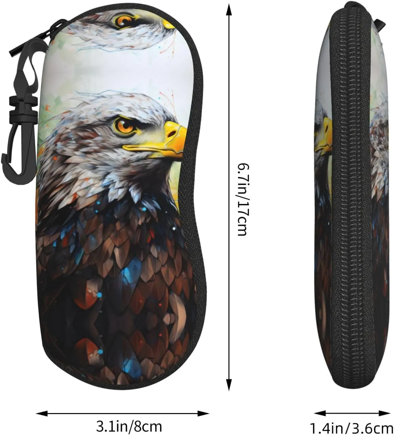 Eagle Fashion Eyeglasses Bag Soft Glasses Bag,Portable Sunglasses Case Travel For Women Men Use