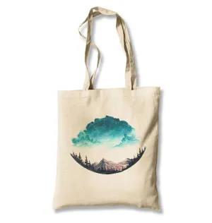 Earth Under Clouds White Canvas Totebag