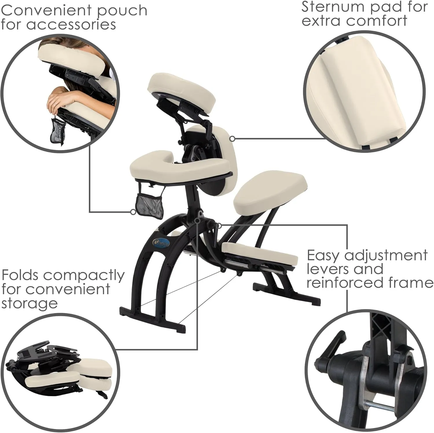 EARTHLITE Portable Massage Chair AVILA II - Premium Folding Spa/Massage/Tattoo Chair incl. Rolling Carry Case