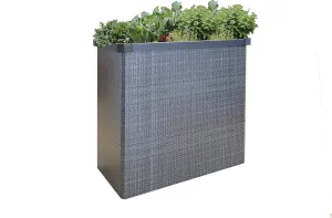 Easy Garden 20090 Balcony and Patio Raised Bed (Rattan Grey, Folding Bed, Quick Assembly, Foldable Plant Bed, Large Filling Volume, Snail-Proof)