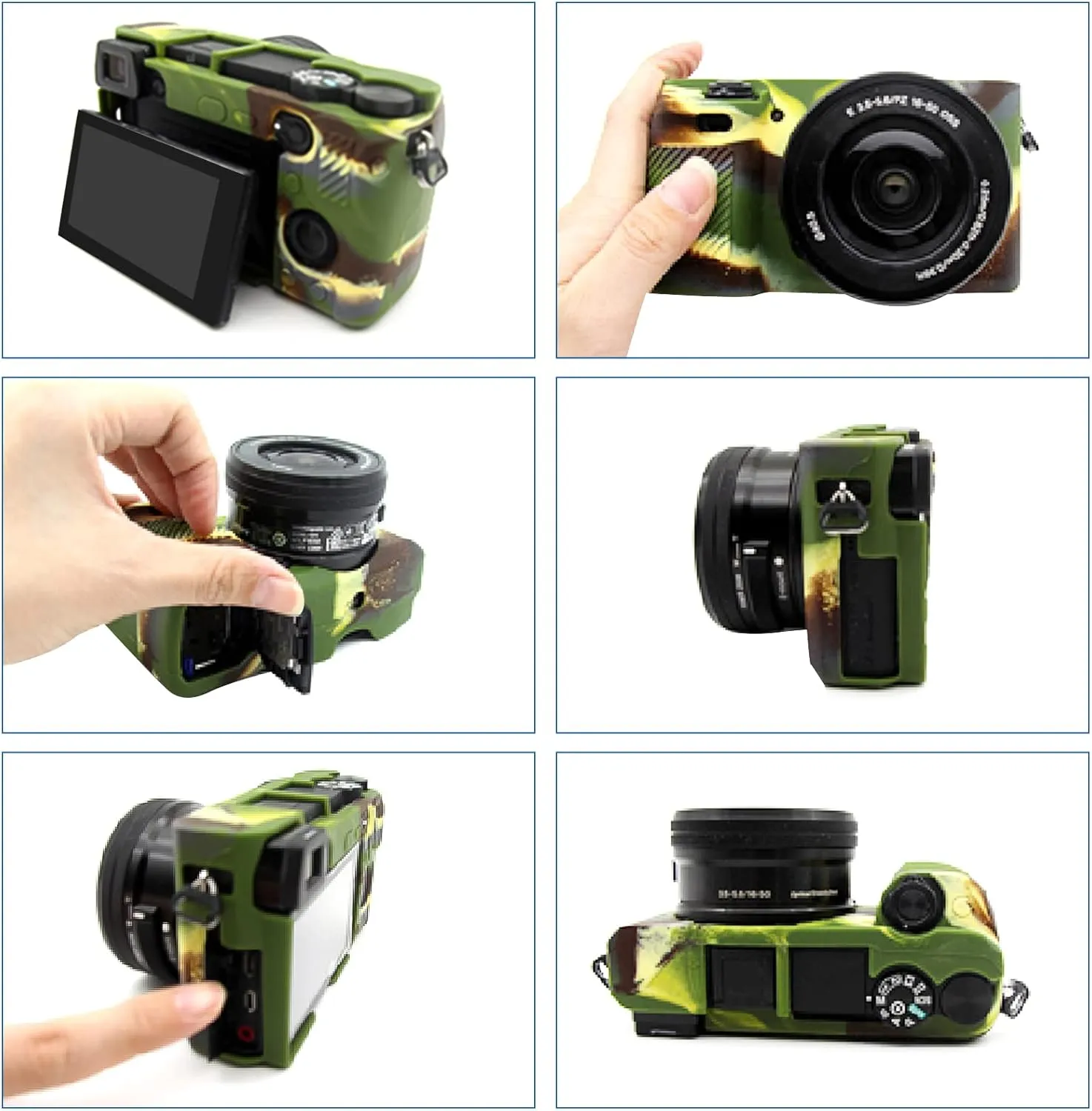 Easy Hood Case for Sony Alpha A6100 A6300 A6400 ILCE-6100 ILCE-6300 ILCE-6400 Digital Camera, Anti-Scratch Soft Silicone Housing Protective Cover Protector Skin (Black)