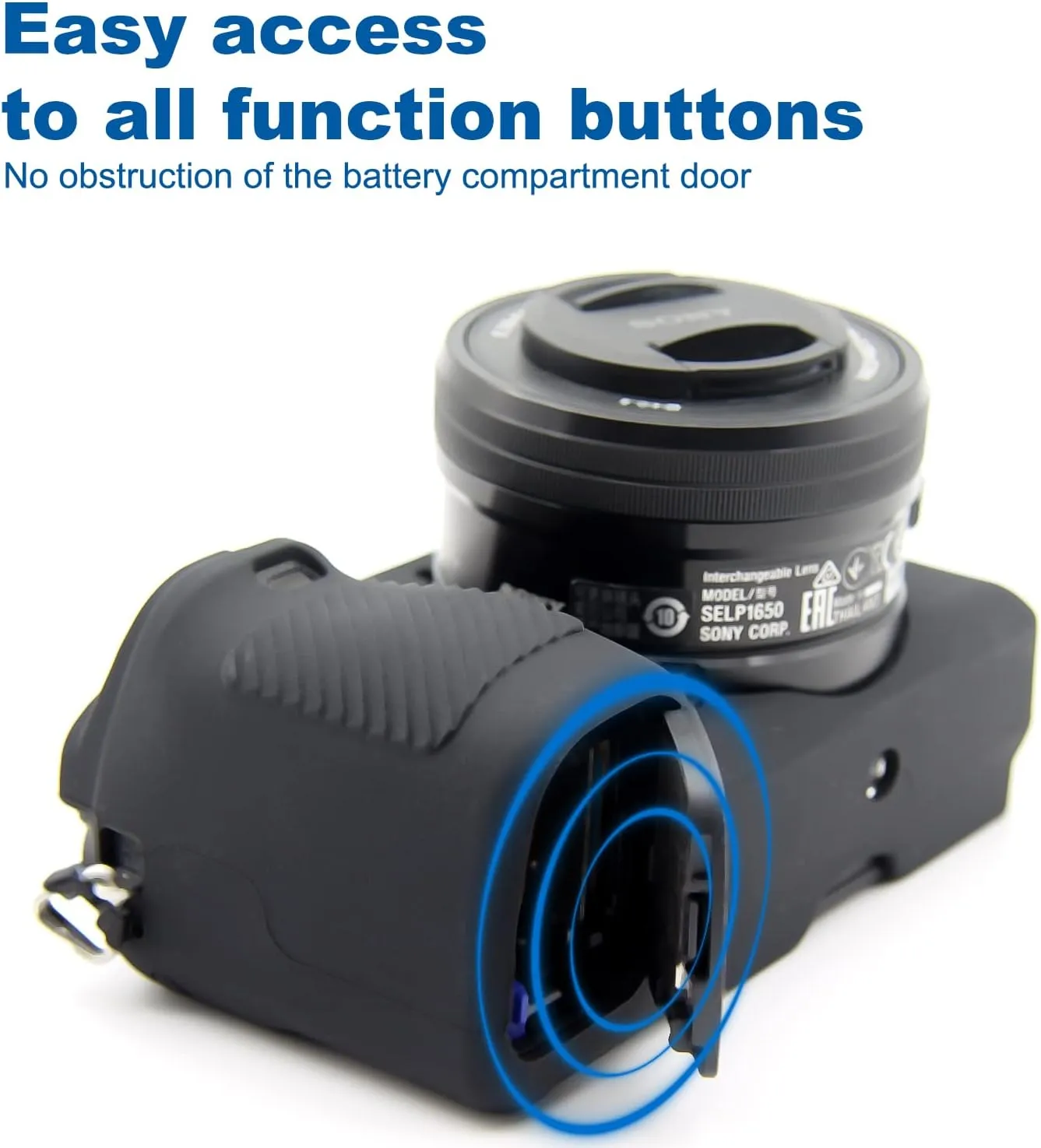Easy Hood Case for Sony Alpha A6100 A6300 A6400 ILCE-6100 ILCE-6300 ILCE-6400 Digital Camera, Anti-Scratch Soft Silicone Housing Protective Cover Protector Skin (Black)