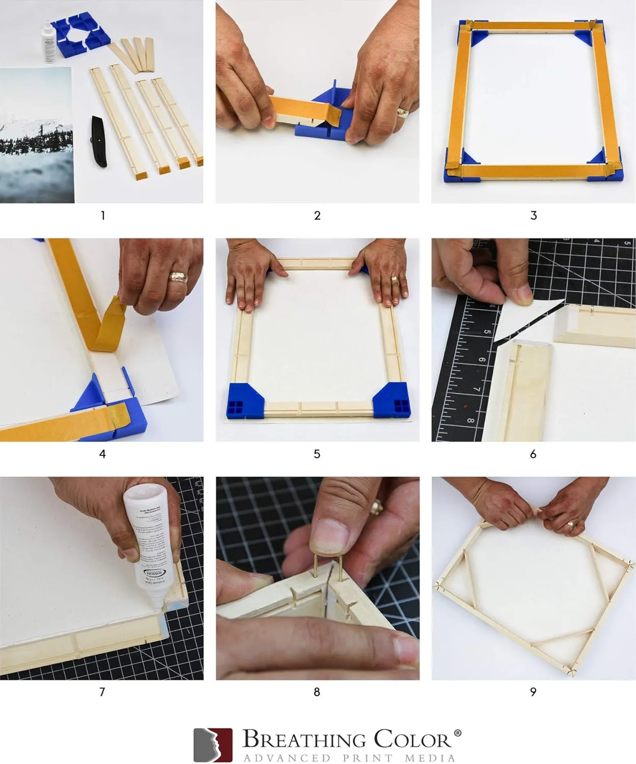 EasyWrappe 1.25" - 16", 20pk Deep DIY Stretcher Bars. Sizes Range from 8" to 30" with Strong Basswood Construction. Uses Plastic Corner Guides for Easy Canvas Stretching. Canvas Pliers Not Required