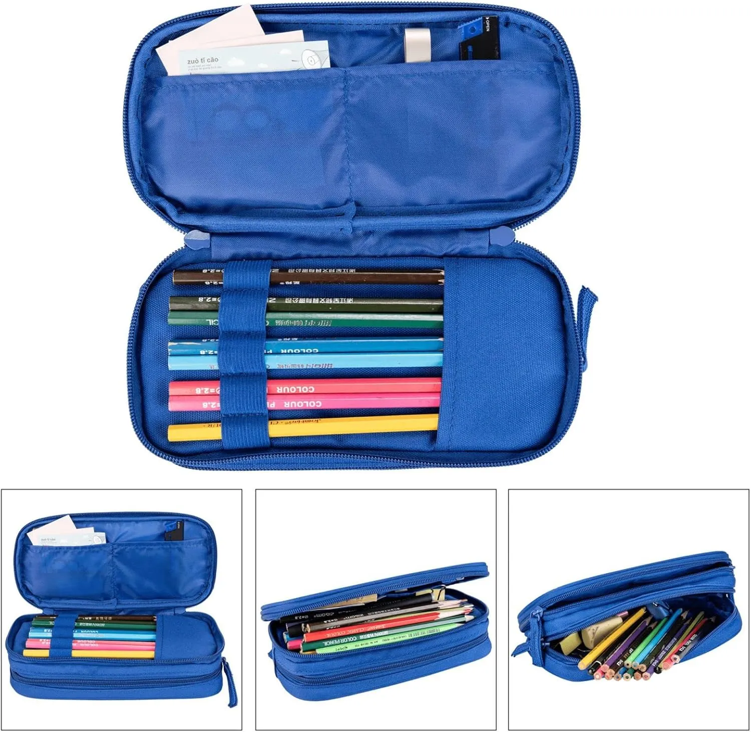 Egypt Hieroglyphics Print Pencil Cases Pen Box Stationery Makeup Bag, Desk Organizer For College Adults Women Men