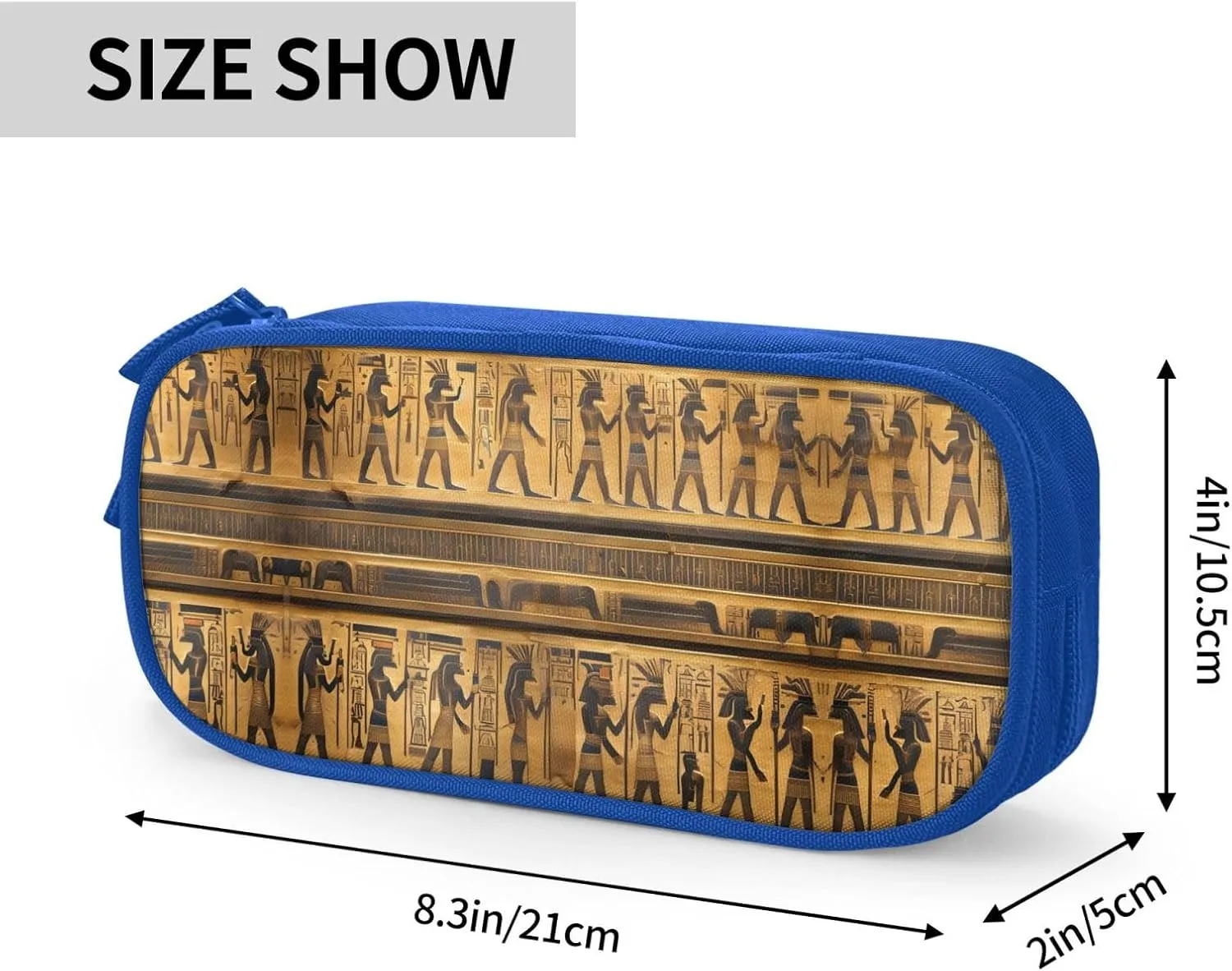 Egypt Hieroglyphics Print Pencil Cases Pen Box Stationery Makeup Bag, Desk Organizer For College Adults Women Men