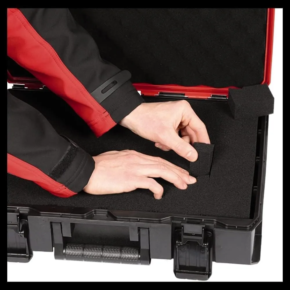 Einhell E-Case S-F System Case for Universal Storage of Tools, 44 x 32 x 13 cm External Dimensions, Max. 25 kg Load, Splashproof, Stackable, Includes Grid Foam