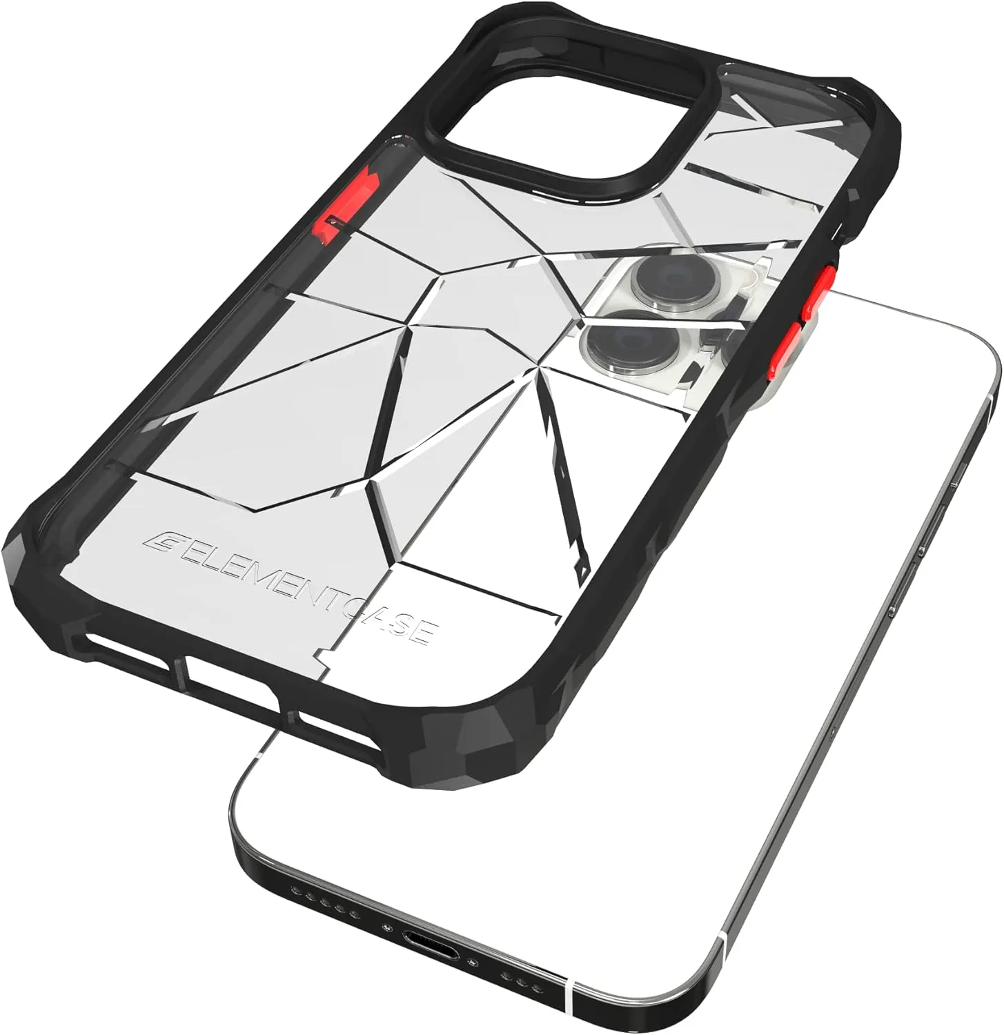 Element Case Special Ops for iPhone 14 Pro Max (6.7") - Aggressively Rugged, Lightweight, and Mil-Spec Drop Tested - Clear/Black - (EMT-322-262FT-02)