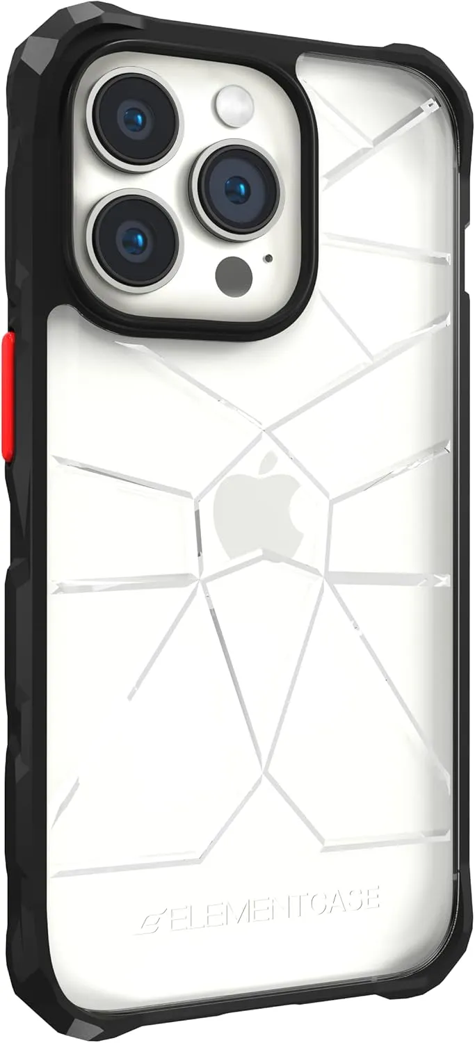 Element Case Special Ops for iPhone 14 Pro Max (6.7") - Aggressively Rugged, Lightweight, and Mil-Spec Drop Tested - Clear/Black - (EMT-322-262FT-02)