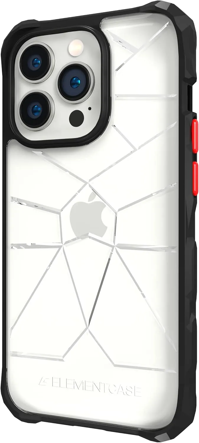 Element Case Special Ops for iPhone 14 Pro Max (6.7") - Aggressively Rugged, Lightweight, and Mil-Spec Drop Tested - Clear/Black - (EMT-322-262FT-02)