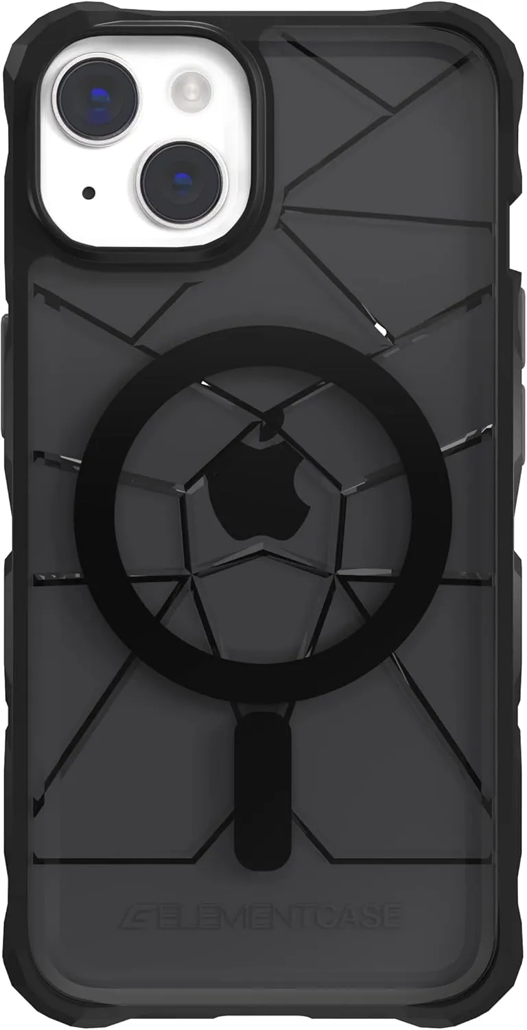 Element Case Special Ops MagSafe for iPhone 14 (6.1") - MagSafe Compatible, Rugged, Lightweight, and Mil-Spec Drop Tested - Smoke/Black - (EMT-322-263FQ-01)