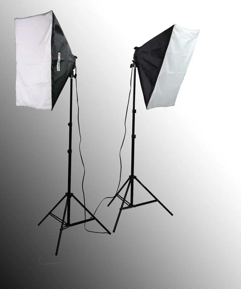 ePhoto Photography Studio Video Lighting Chromakey Green Black White Screen 3 Muslin Backdrops Lighting Kit Background Support Kit by ePhotoInc H9004SB-69BWG
