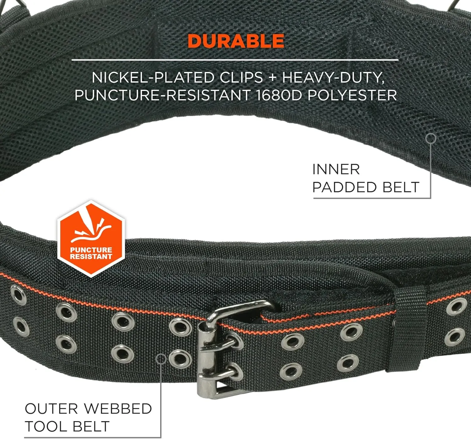 Ergodyne Arsenal 5555 5-Inch Padded Base Layer Tool/Work Belt, 2-XL,Black