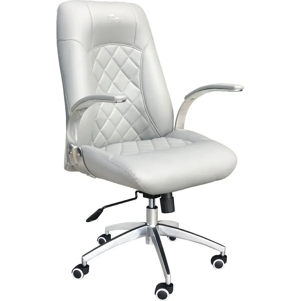 Ergonomic Diamond Rolling Customer Chair / Available in Black, Chocolate, Khaki, Gray, or White by Whale Spa