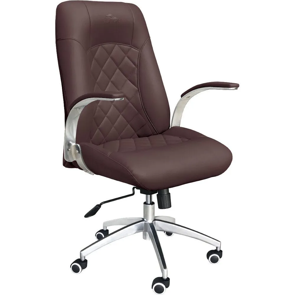 Ergonomic Diamond Rolling Customer Chair / Available in Black, Chocolate, Khaki, Gray, or White by Whale Spa