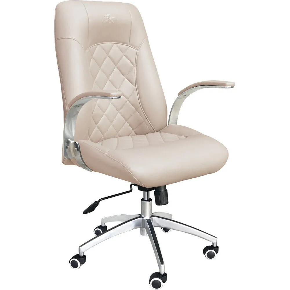Ergonomic Diamond Rolling Customer Chair / Available in Black, Chocolate, Khaki, Gray, or White by Whale Spa
