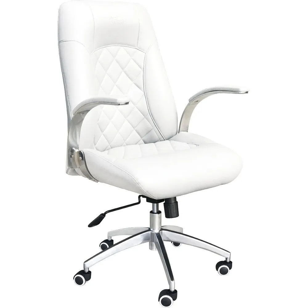 Ergonomic Diamond Rolling Customer Chair / Available in Black, Chocolate, Khaki, Gray, or White by Whale Spa