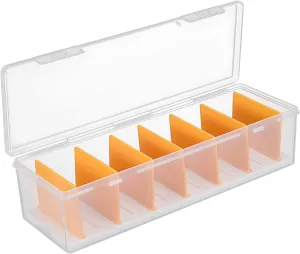 ERINGOGO Card Organizer Box with Removable Dividers Compact Storage Case for Trading Sports and Greeting Cards Secure Lid Space-saving Design Multi-functional Use