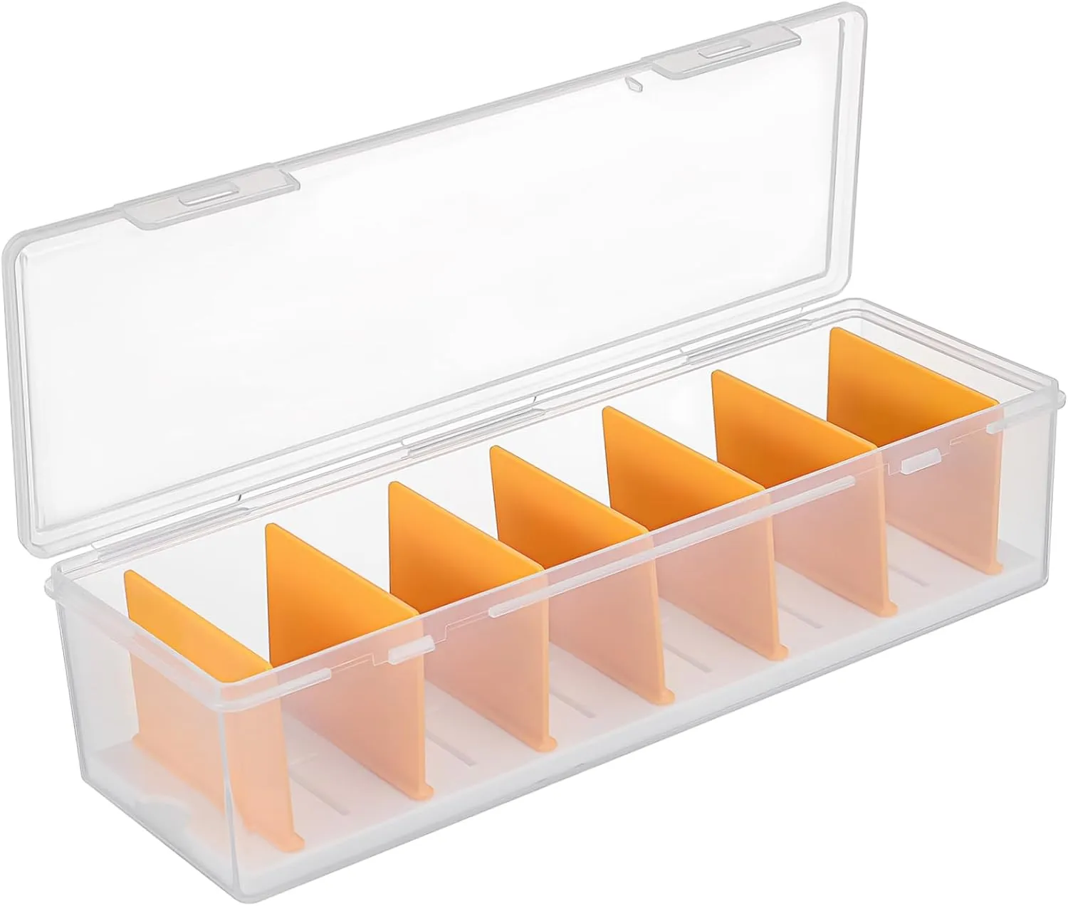 ERINGOGO Card Organizer Box with Removable Dividers Compact Storage Case for Trading Sports and Greeting Cards Secure Lid Space-saving Design Multi-functional Use