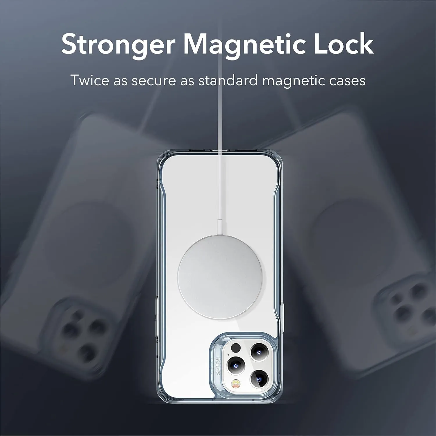 ESR for iPhone 12 Pro Max Case, Compatible with MagSafe, Scratch-Resistant Back, Grippy Protective Frame, Magnetic Phone Case for iPhone 12 Pro Max, Sidekick Hybrid Case (HaloLock), Blue