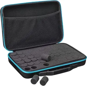 Essential Oil Storage Organizer,60 Bottle EVA Essential Oil Case Essential Oils Box,Essential Oil Storage Carrying Case Holds 5ml- 15ml For Doterra & Young Living,Come with Labels & Bottle (Blue)