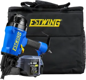 Estwing ECN90 Pneumatic 15 Degree 3-1/2" Coil Framing Nailer with 1/4" NPT Industrial Swivel Fitting and Bag