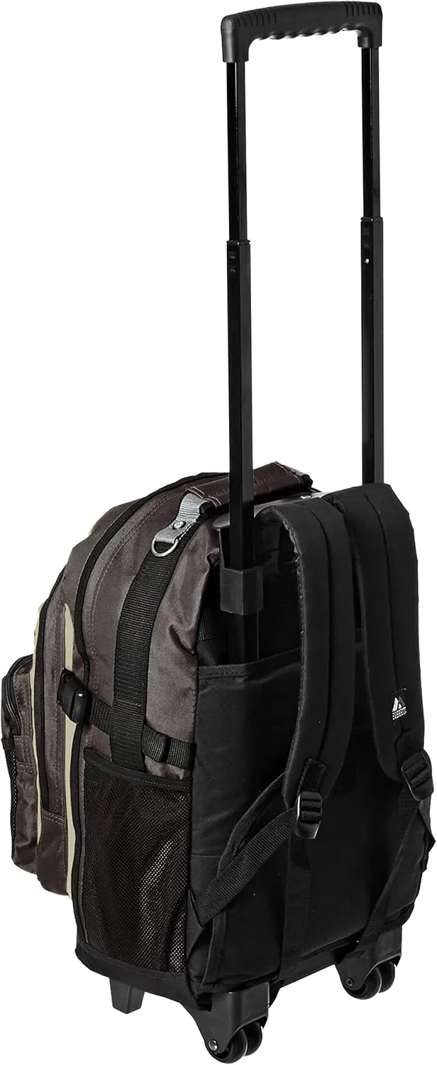 Everest Deluxe Wheeled Backpack, Khaki, One Size