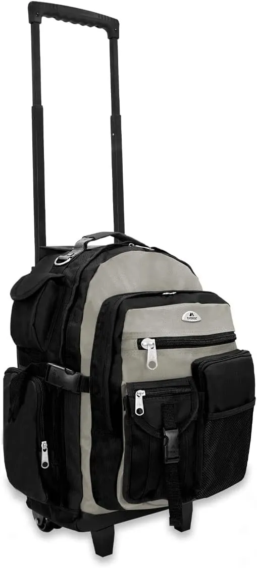 Everest Deluxe Wheeled Backpack, Khaki, One Size
