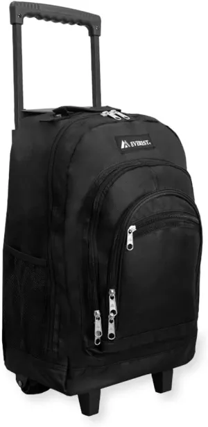 Everest Wheeled Backpack, Black, One Size