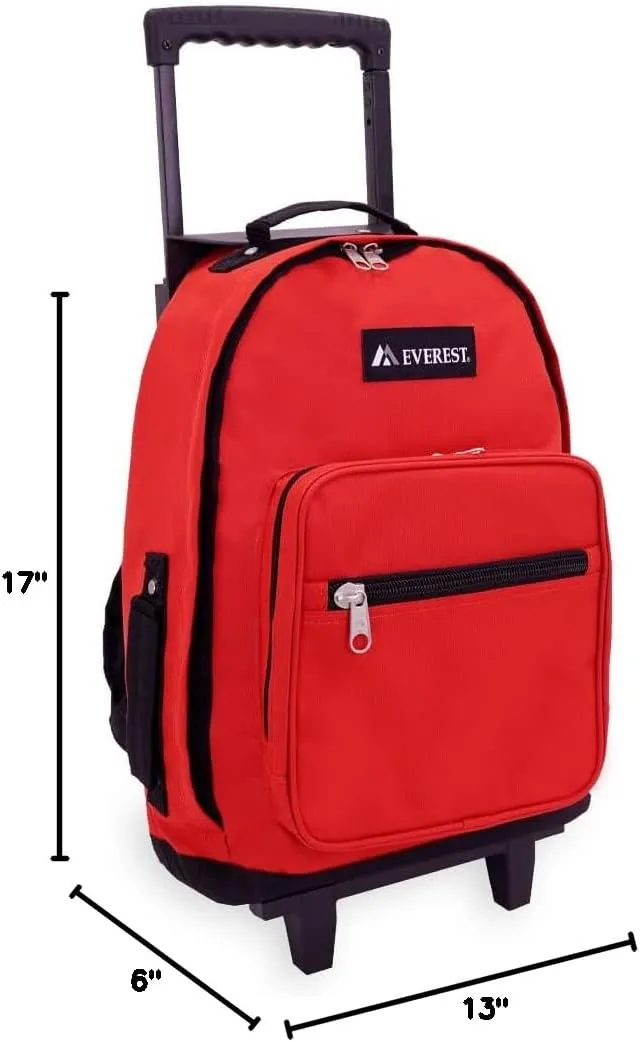 Everest Wheeled Backpack - Standard, Red, One Size,1045WH-RD/BK